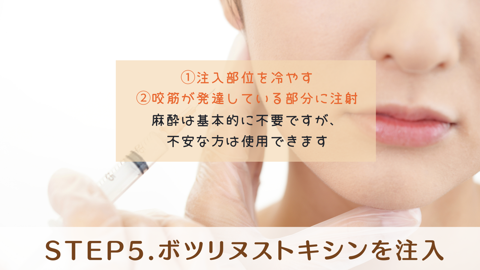 STEP5.ボツリヌストキシン製剤を注入