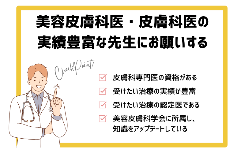 皮膚科診療の経験・知識の豊富な医師が在籍している